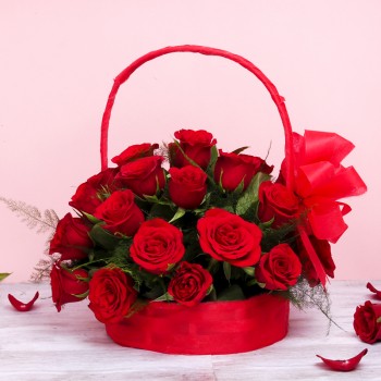 Red Roses Basket